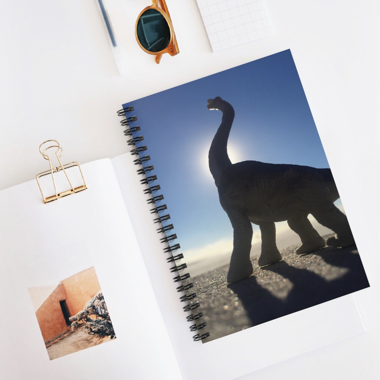 Dino and Sun- Spiral Notebook - Ruled Line