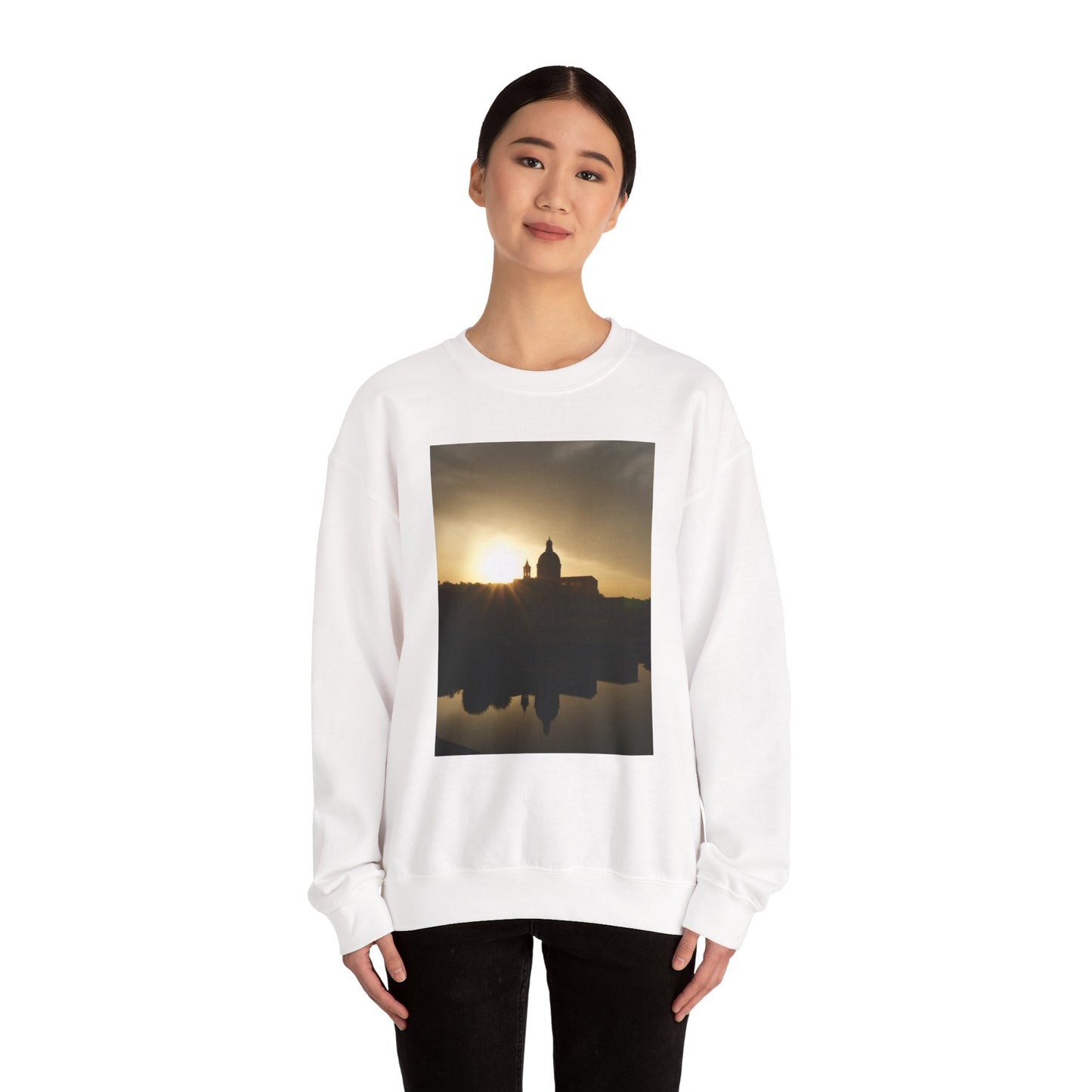 Italy Sunset Cathedral Reflection Crewneck Sweatshirt
