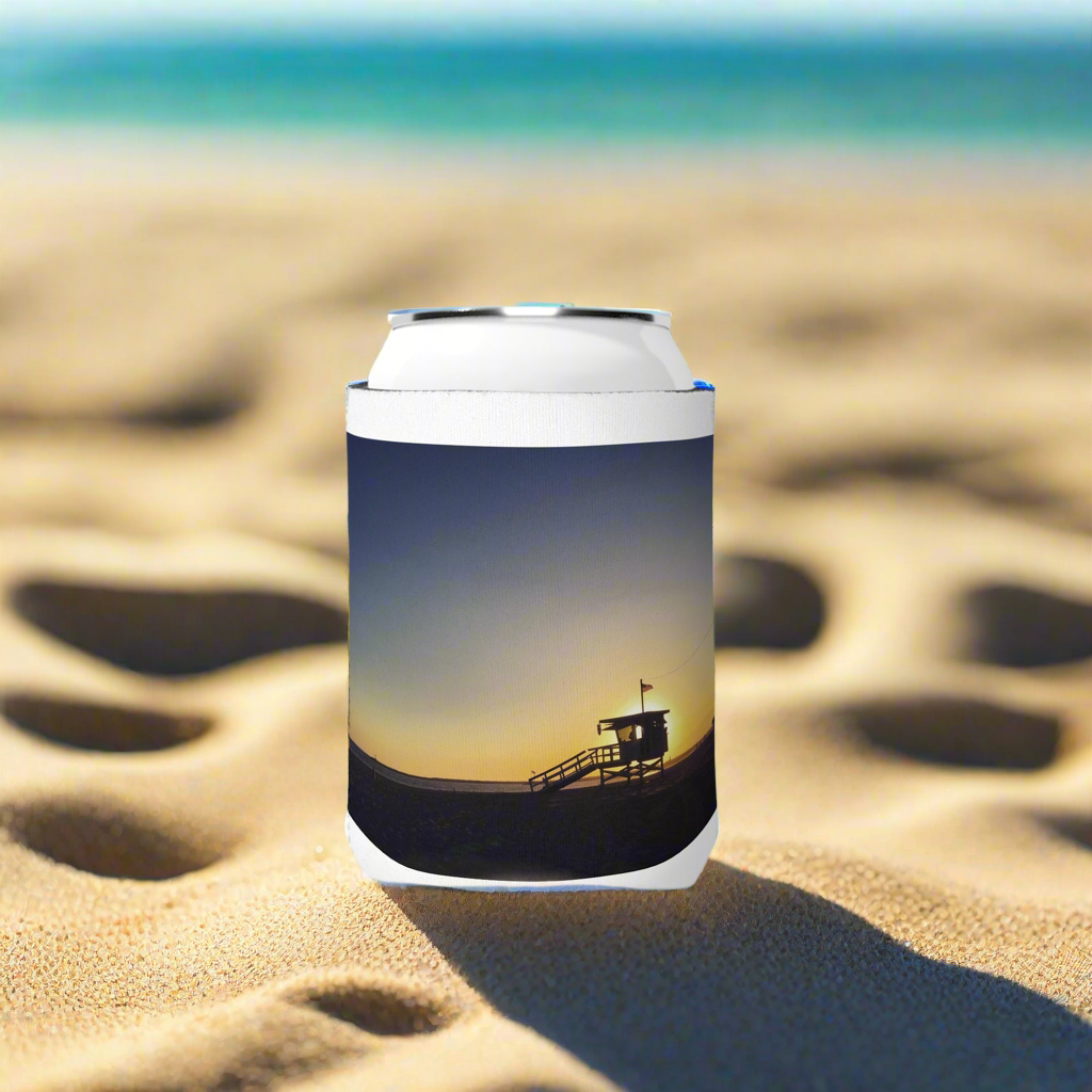 California Beach lifeguard Sunset-Can Cooler Sleeve