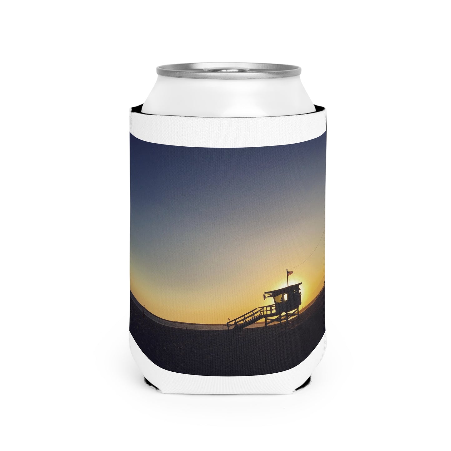 California Beach lifeguard Sunset-Can Cooler Sleeve