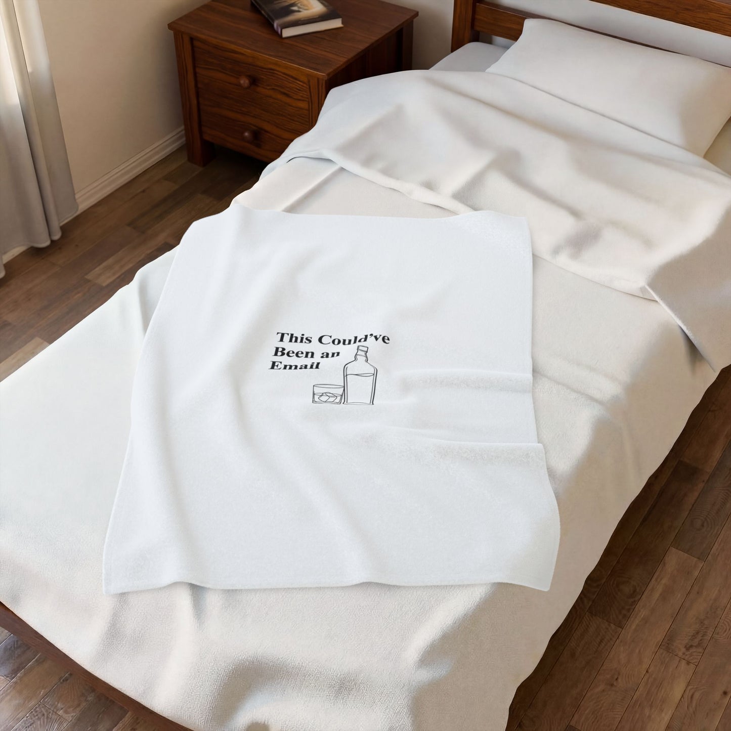This Could've Been An Email Plush Blanket — Funny Whiskey Quote Velveteen Throw