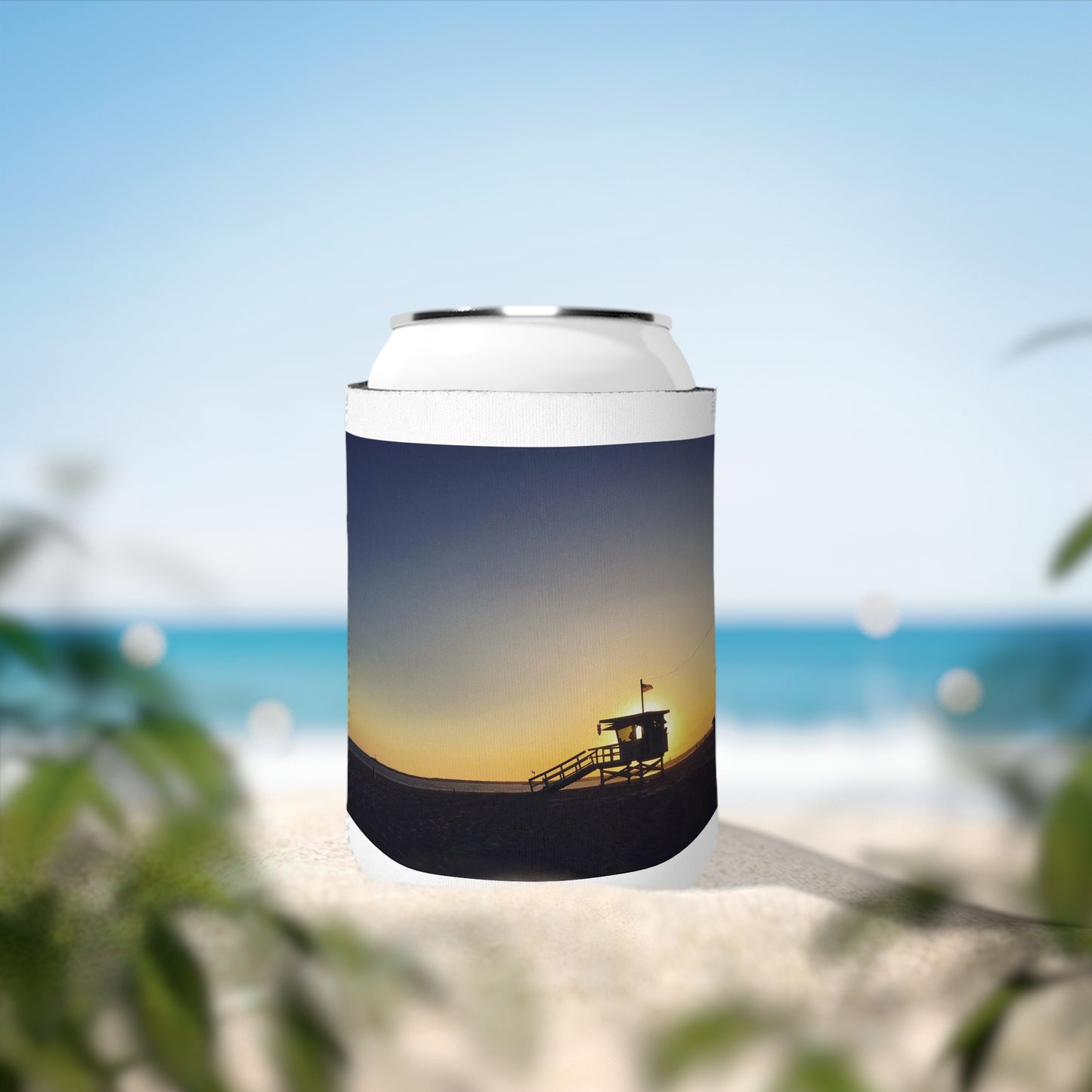 California Beach lifeguard Sunset-Can Cooler Sleeve