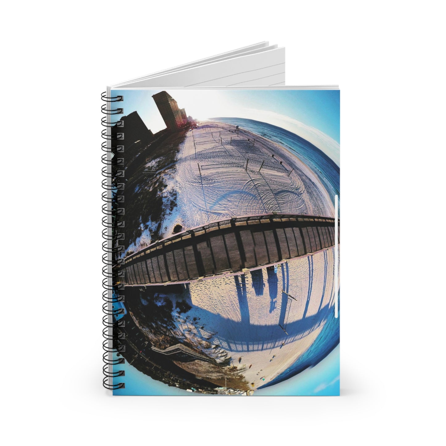 Florida Beach Pier Circle- Spiral Notebook - Ruled Line