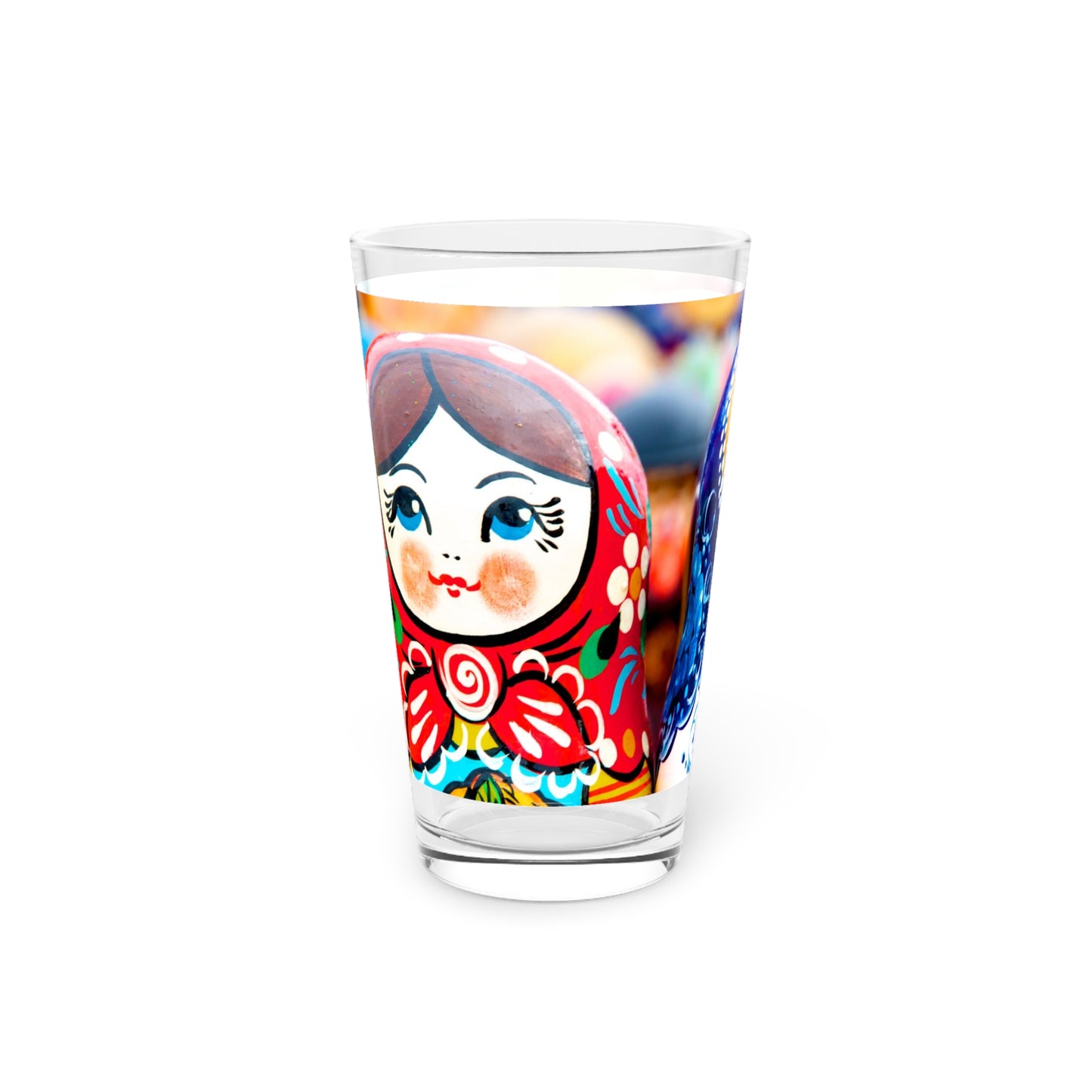 Matryoshka Doll Pint Glass — 16oz Russian Nesting Doll Beer Glass