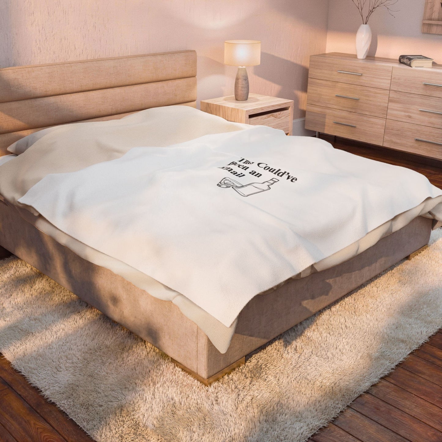 This Could've Been An Email Plush Blanket — Funny Whiskey Quote Velveteen Throw