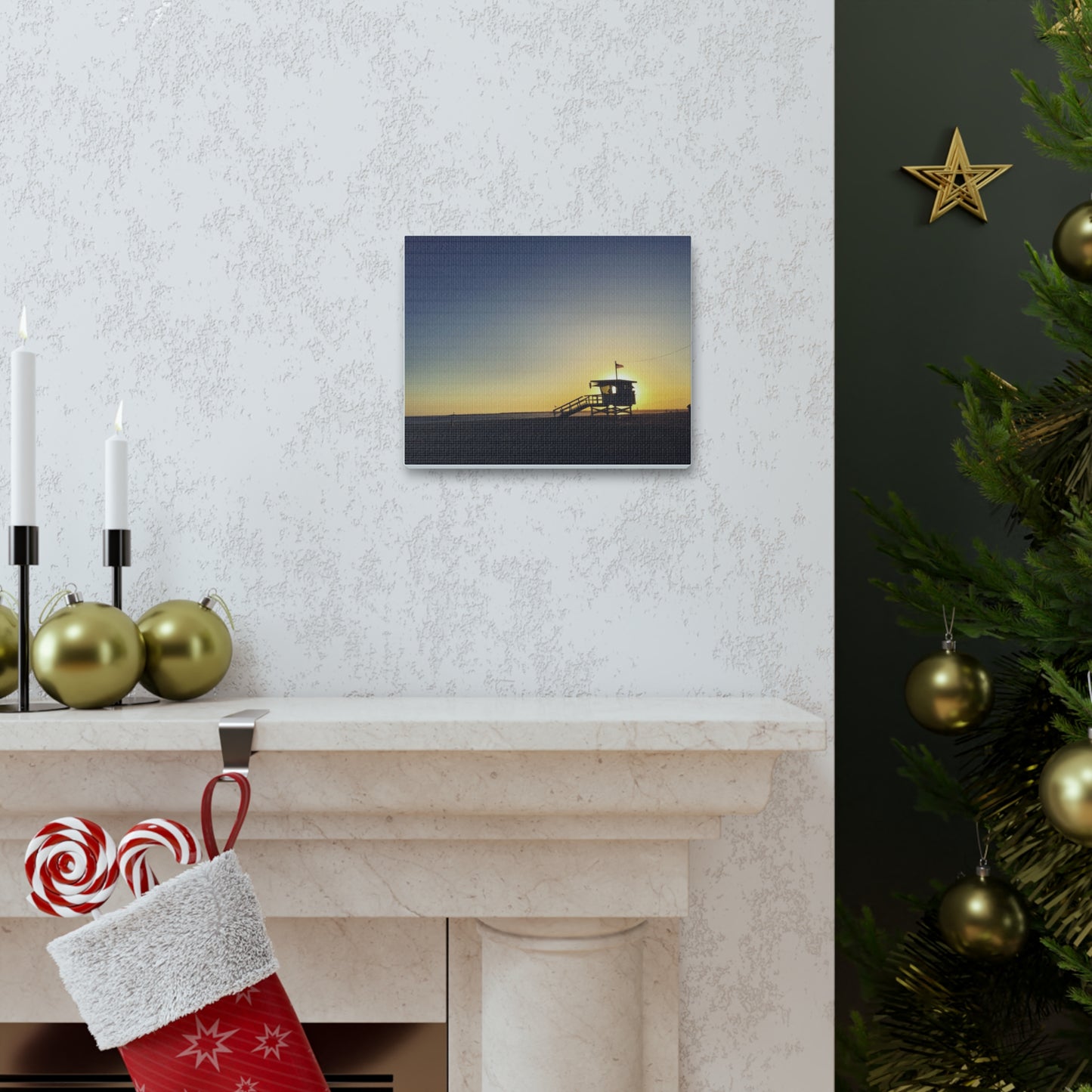 California Beach Life Guard Sunset- Canvas Gallery Wraps
