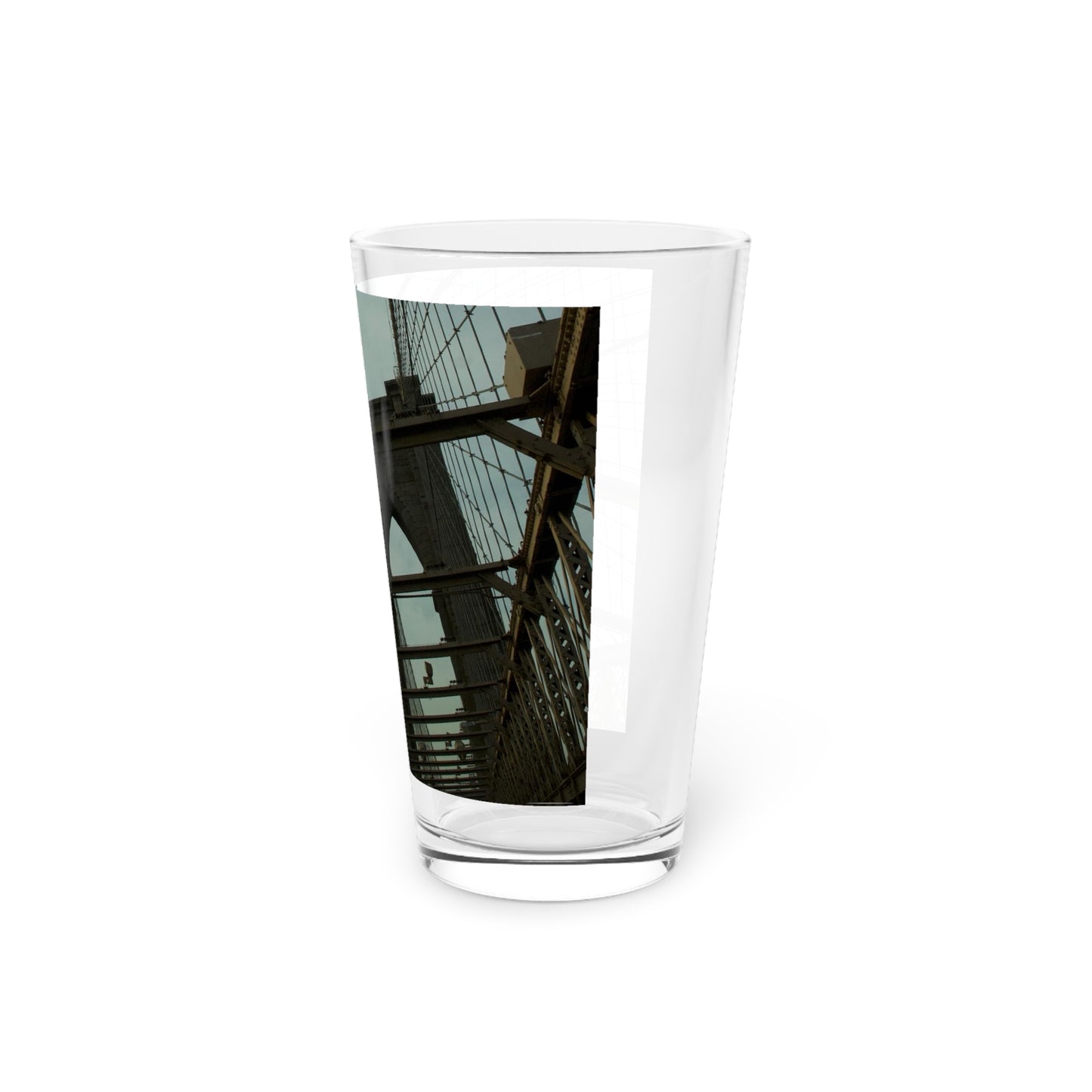 Brooklyn Bridge Photo Pint Glass — 16oz Urban Architecture Beer Glass