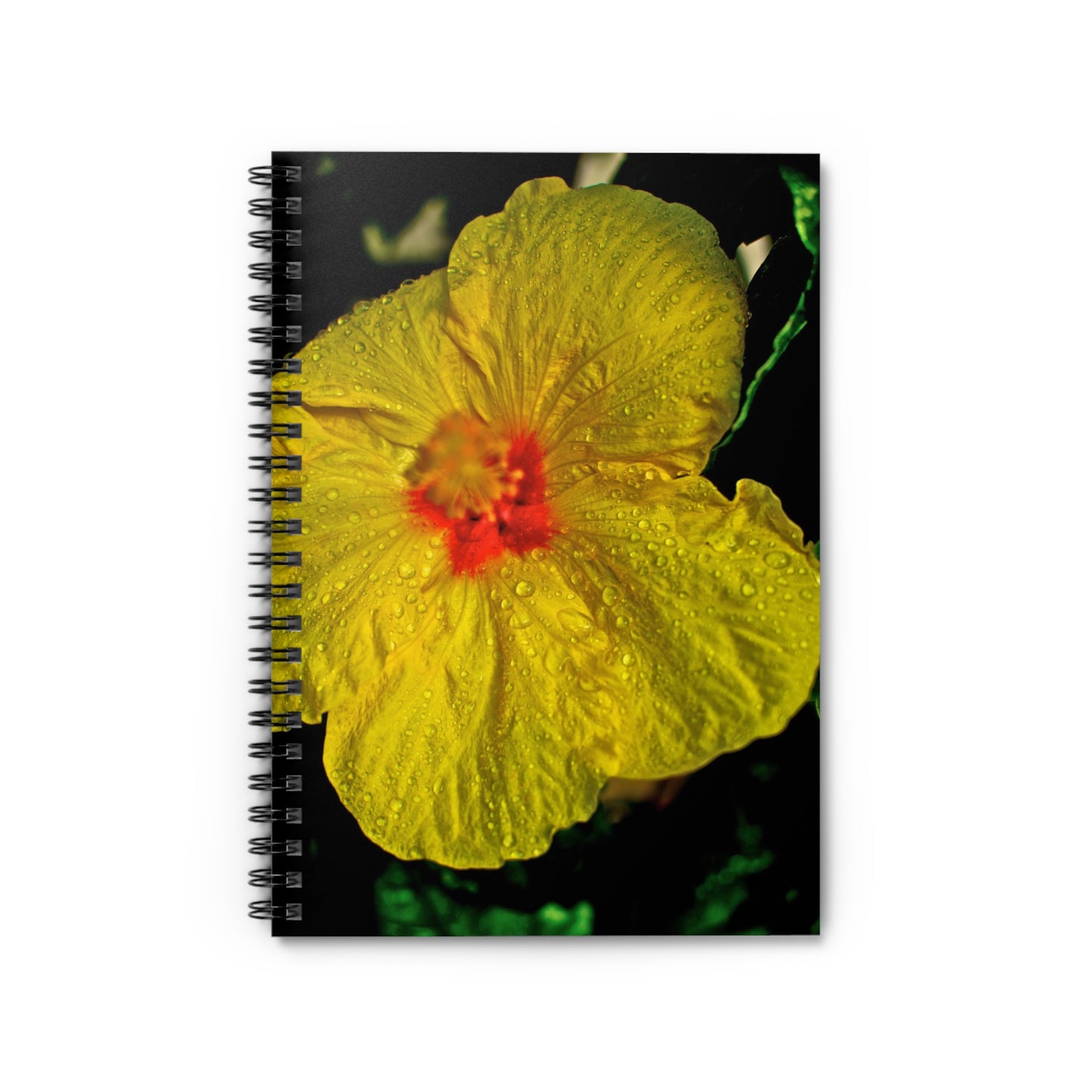 Yellow Hibiscus Spiral Notebook — Floral Ruled Journal for Notes & Journaling