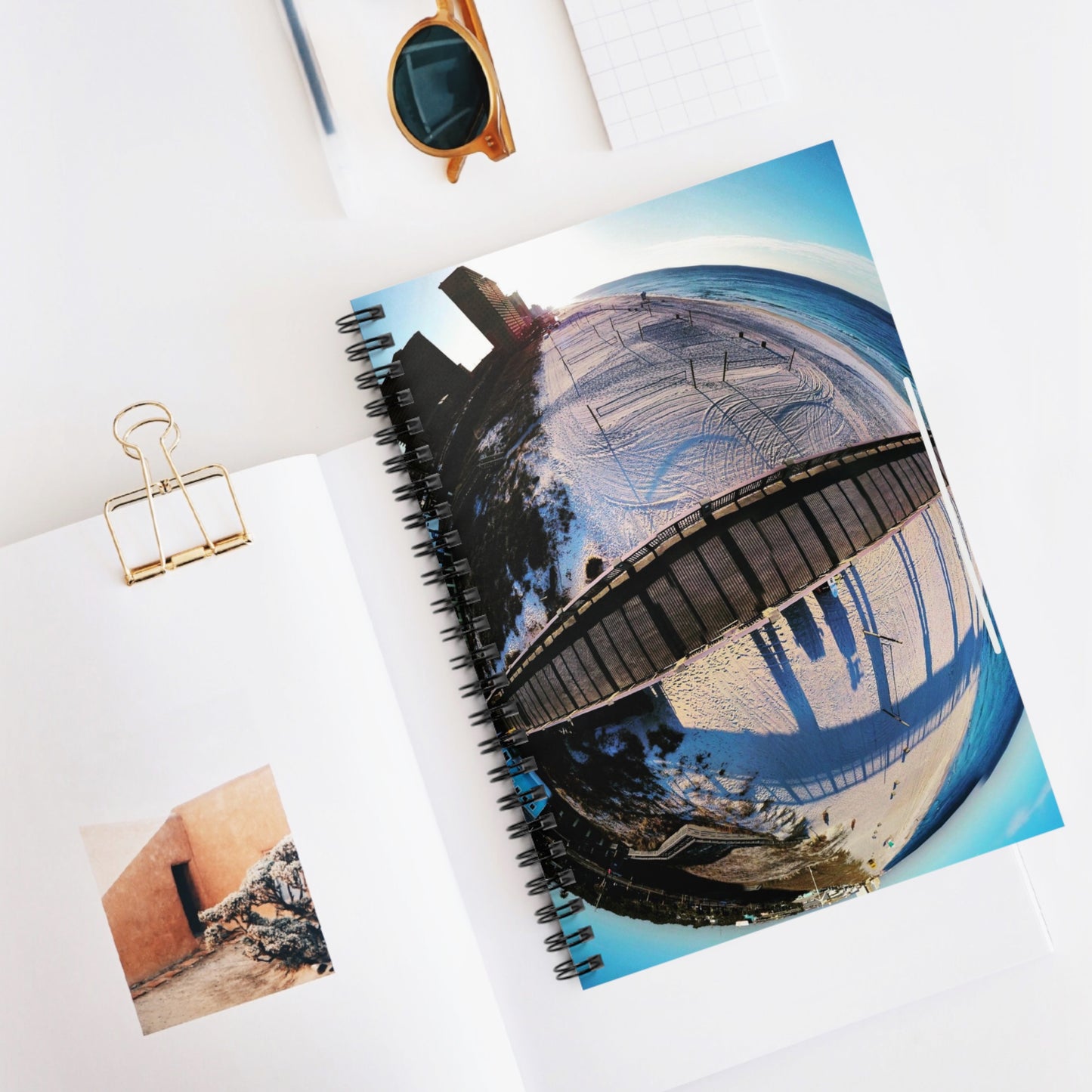 Florida Beach Pier Circle- Spiral Notebook - Ruled Line
