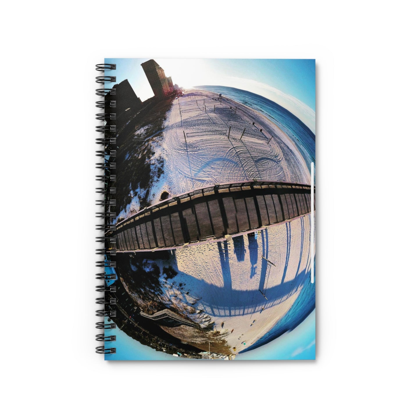 Florida Beach Pier Circle- Spiral Notebook - Ruled Line