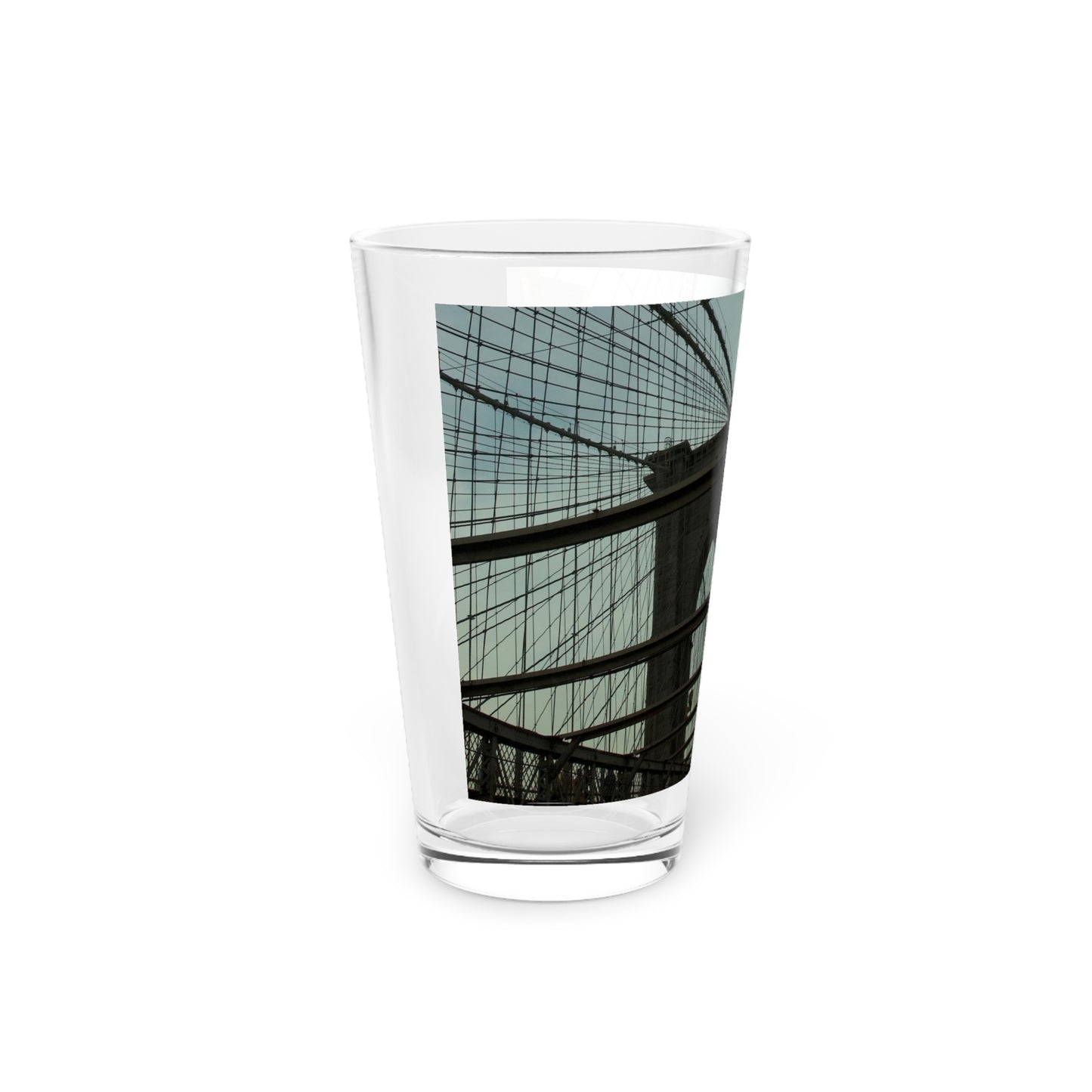 Brooklyn Bridge Photo Pint Glass — 16oz Urban Architecture Beer Glass