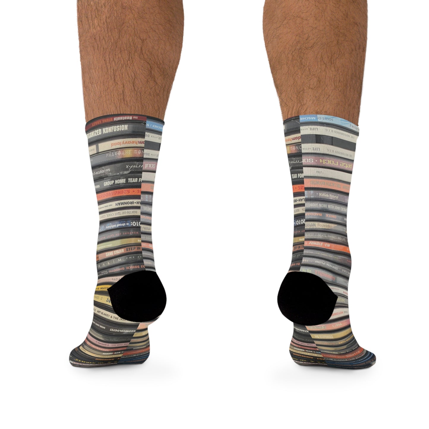 Vintage Vinyl Stack Socks – Recycled Poly Music Lover Crew Socks