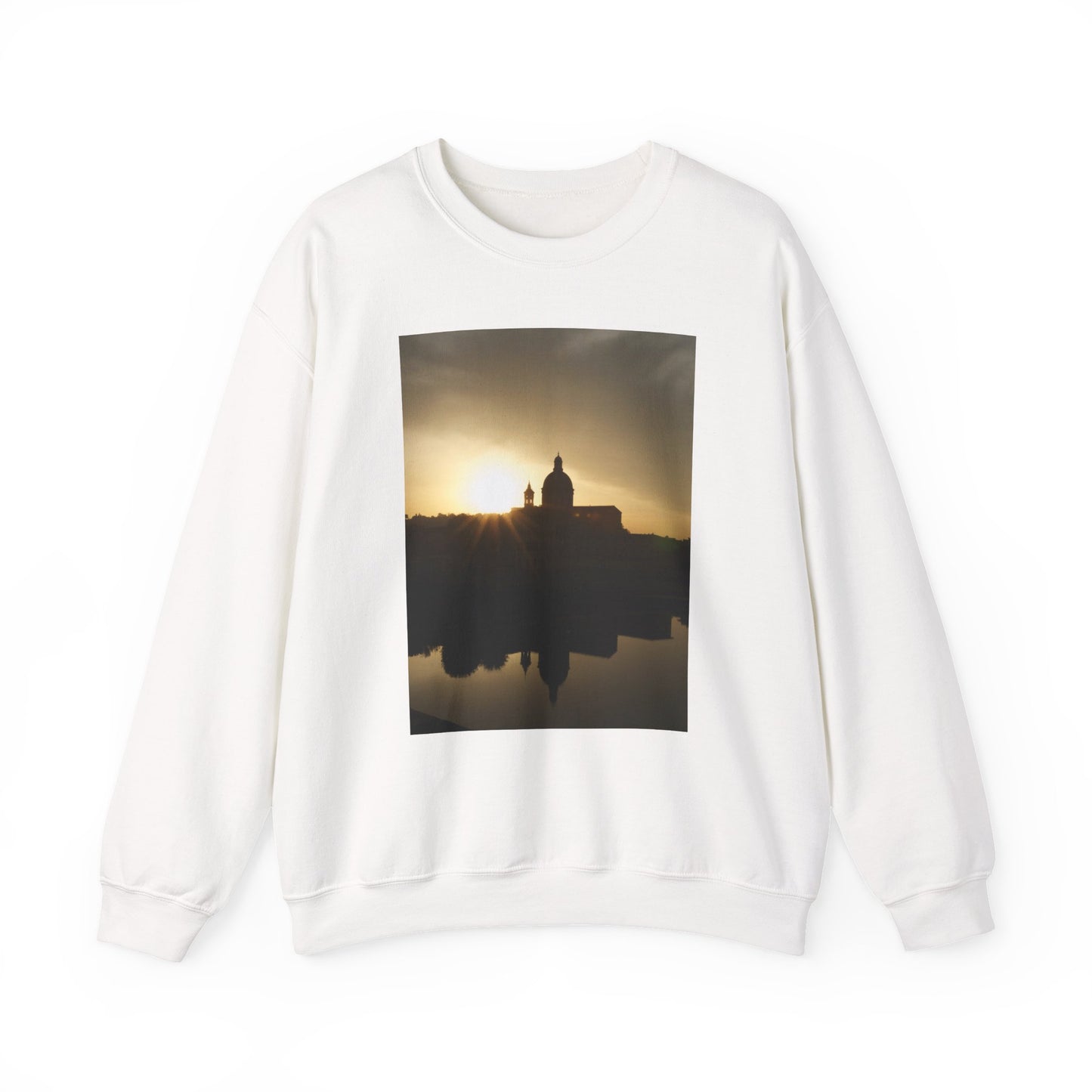 Italy  Sunset Cathedral Reflection Crewneck Sweatshirt