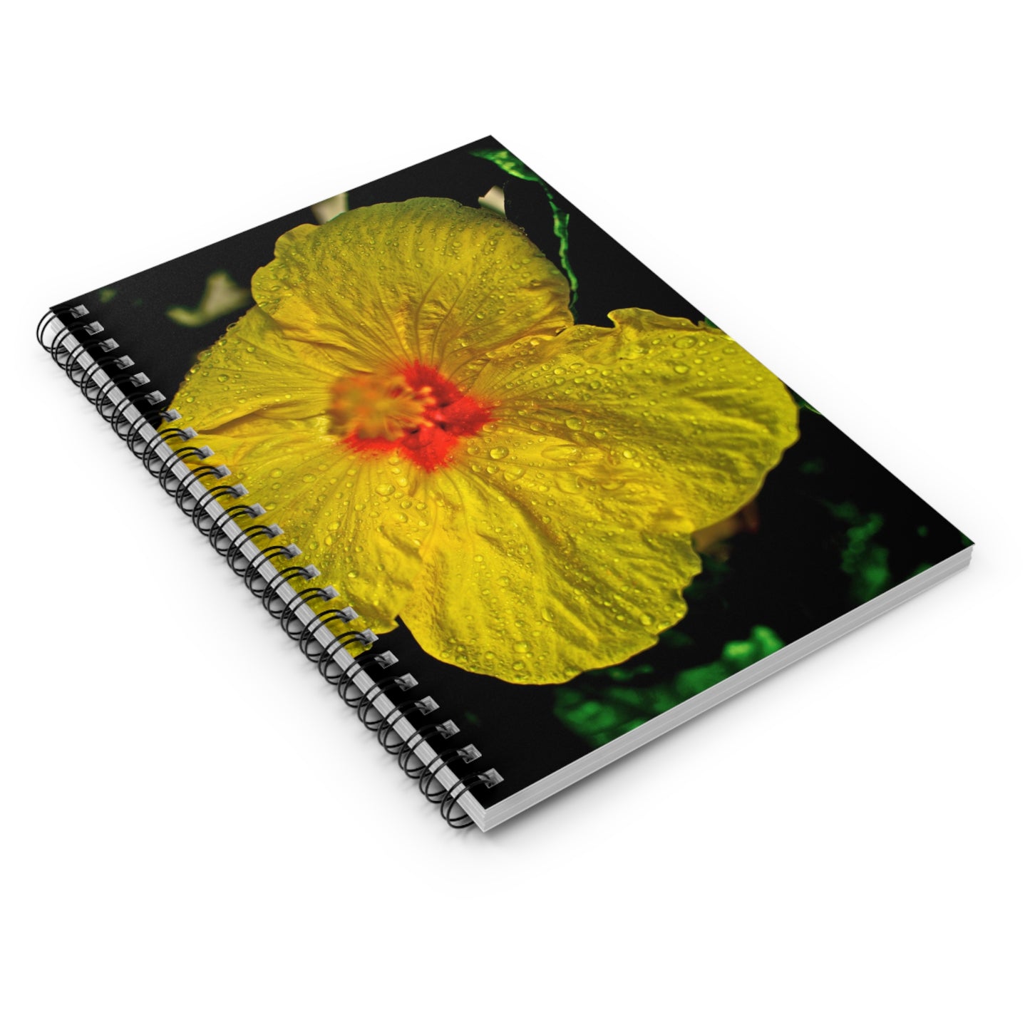 Yellow Hibiscus Spiral Notebook — Floral Ruled Journal for Notes & Journaling