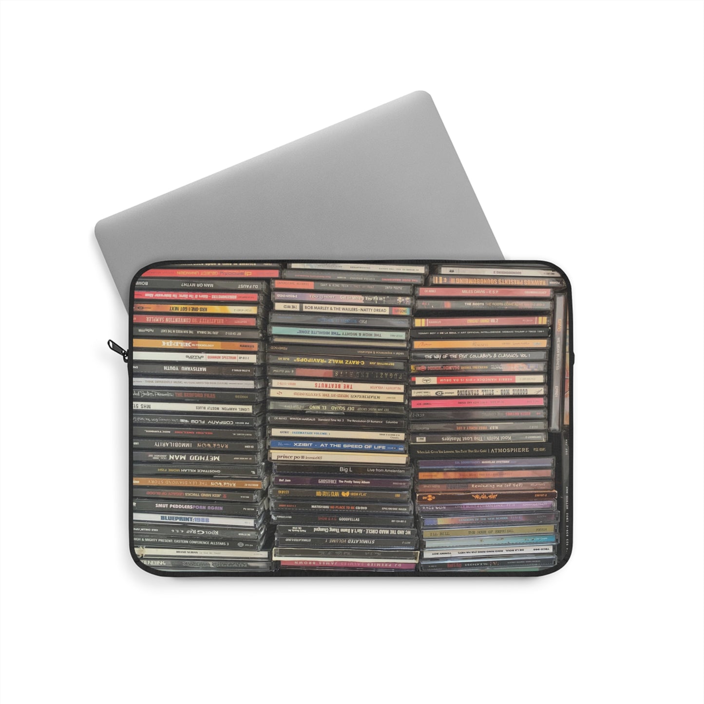 Laptop Sleeve — Vintage CD Case Stack Design