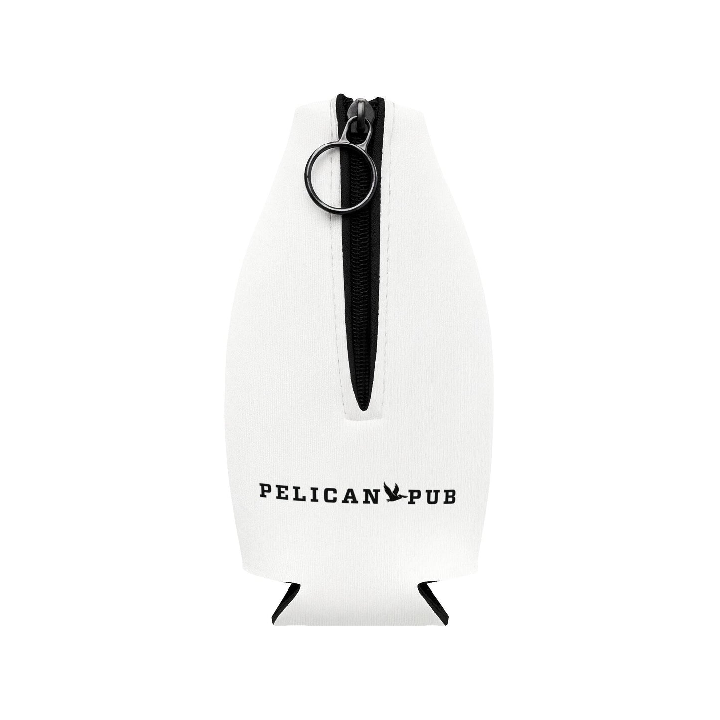 Pelican Pub Beach Pelican Zip-Up Bottle Cooler Sleeve | Can Koozie