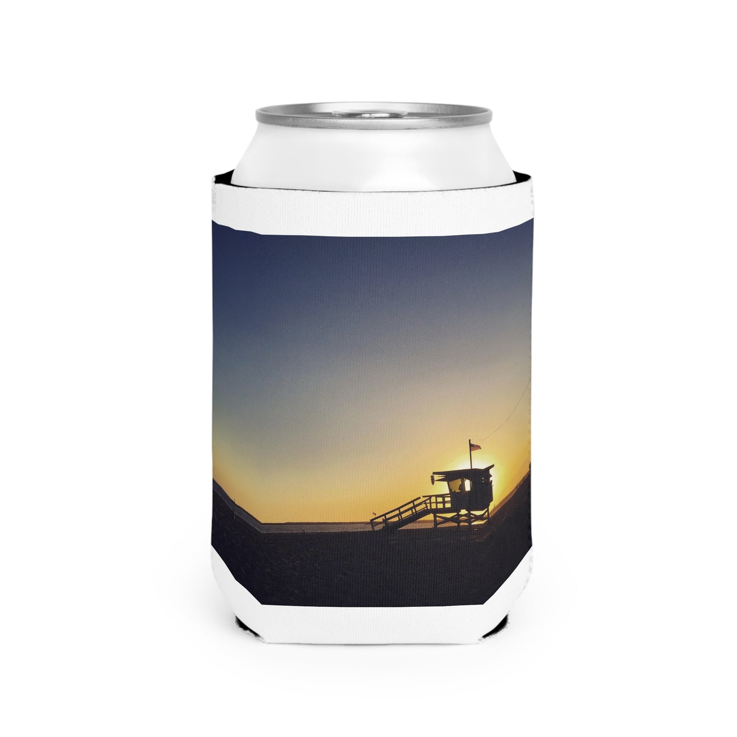 California Beach lifeguard Sunset-Can Cooler Sleeve