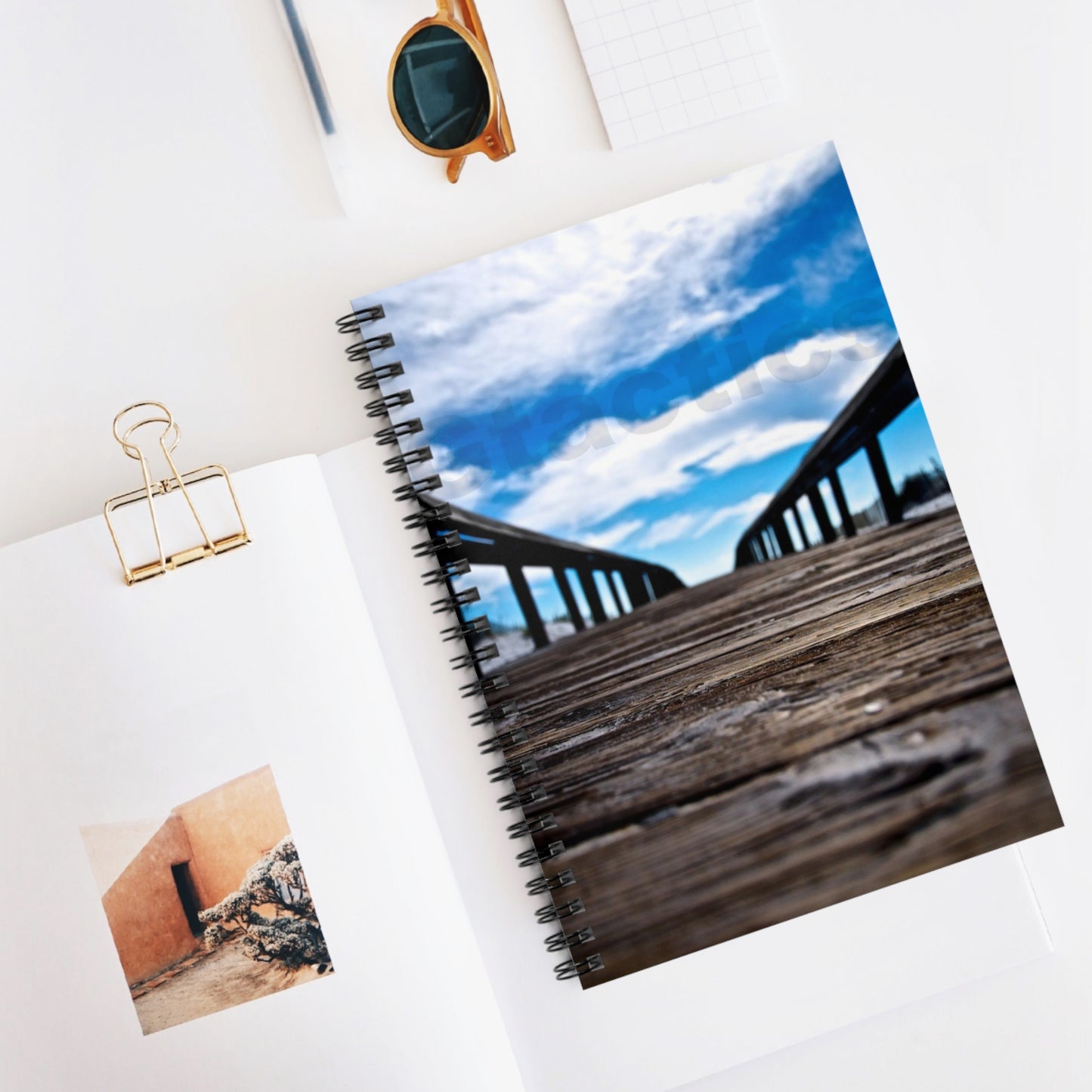 Orange Beach Boardwalk Sky -Spiral Notebook - Ruled Line