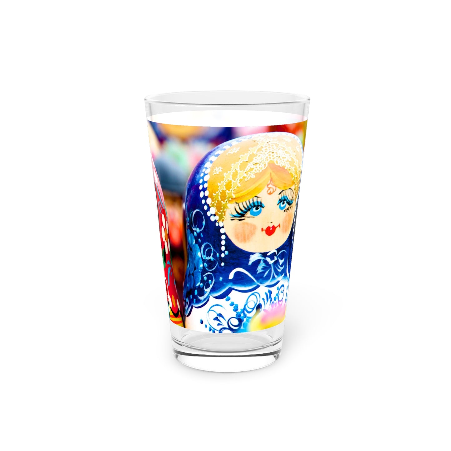 Matryoshka Doll Pint Glass — 16oz Russian Nesting Doll Beer Glass