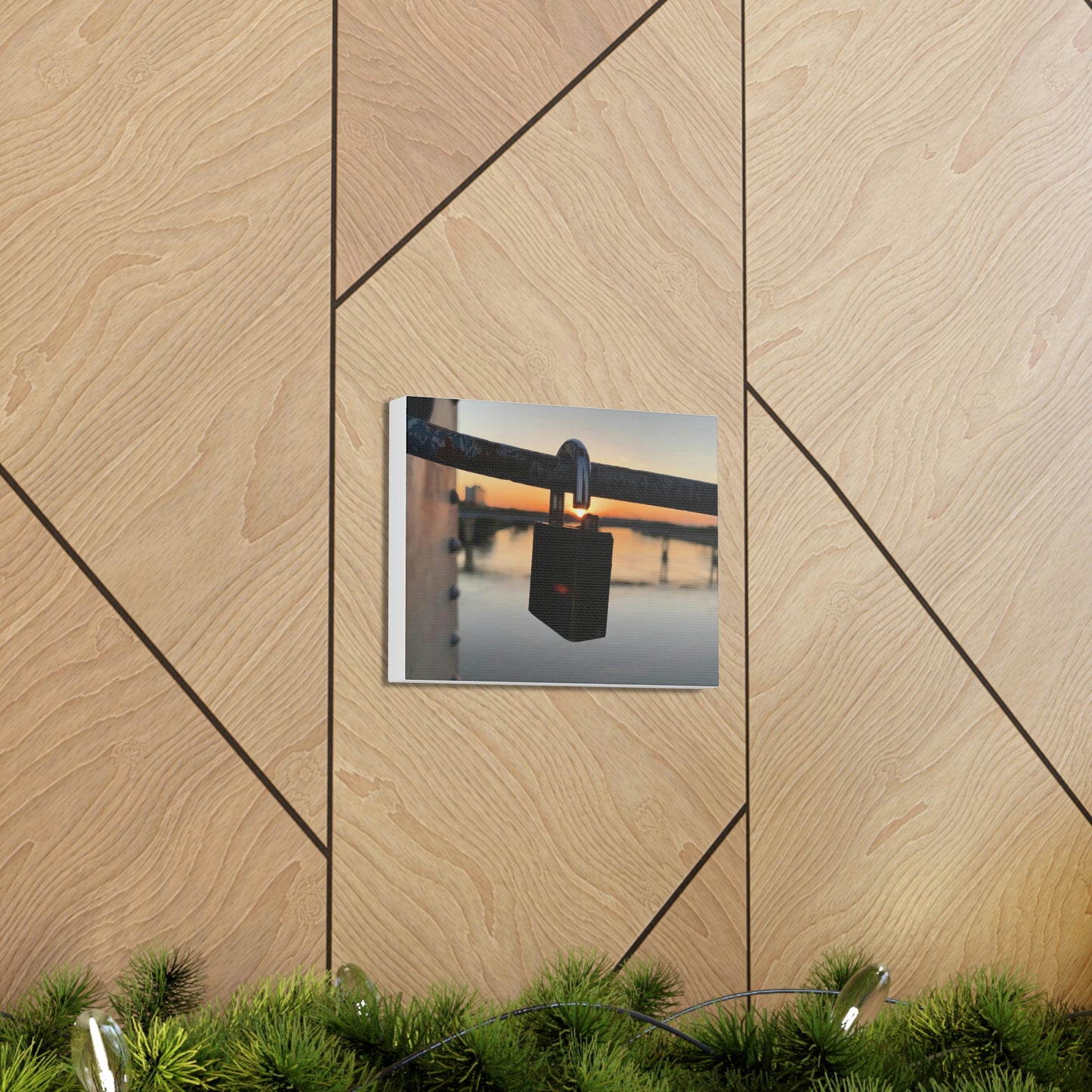 Lock and Sunset- Canvas Gallery Wraps