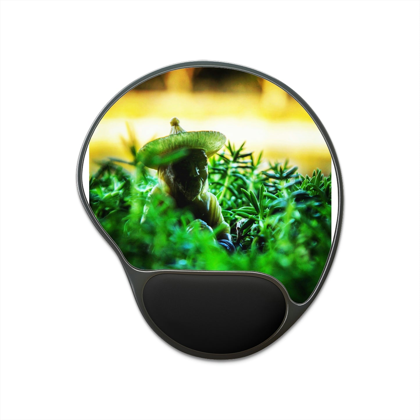Green Buddha -Mouse Pad With Wrist Rest