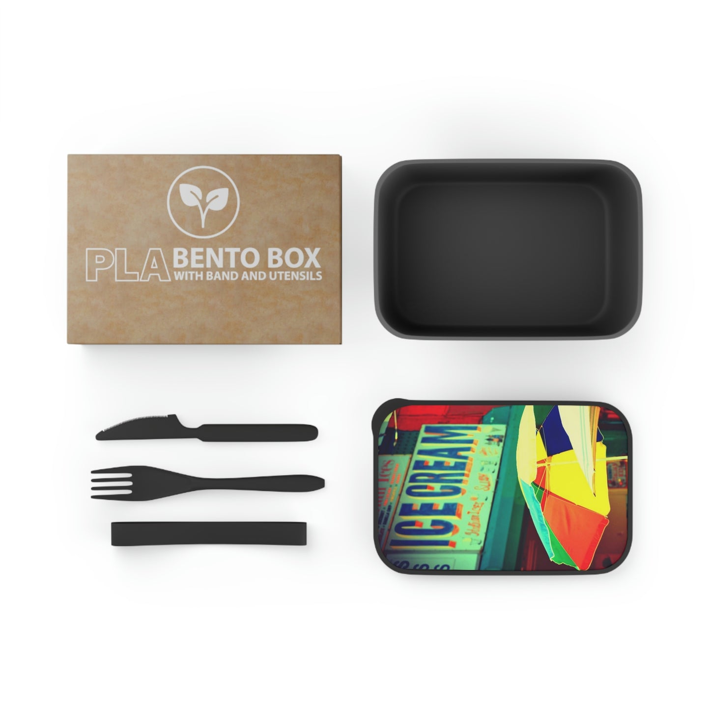 Coney Island - Ice Cream -PLA Bento Box with Band and Utensils