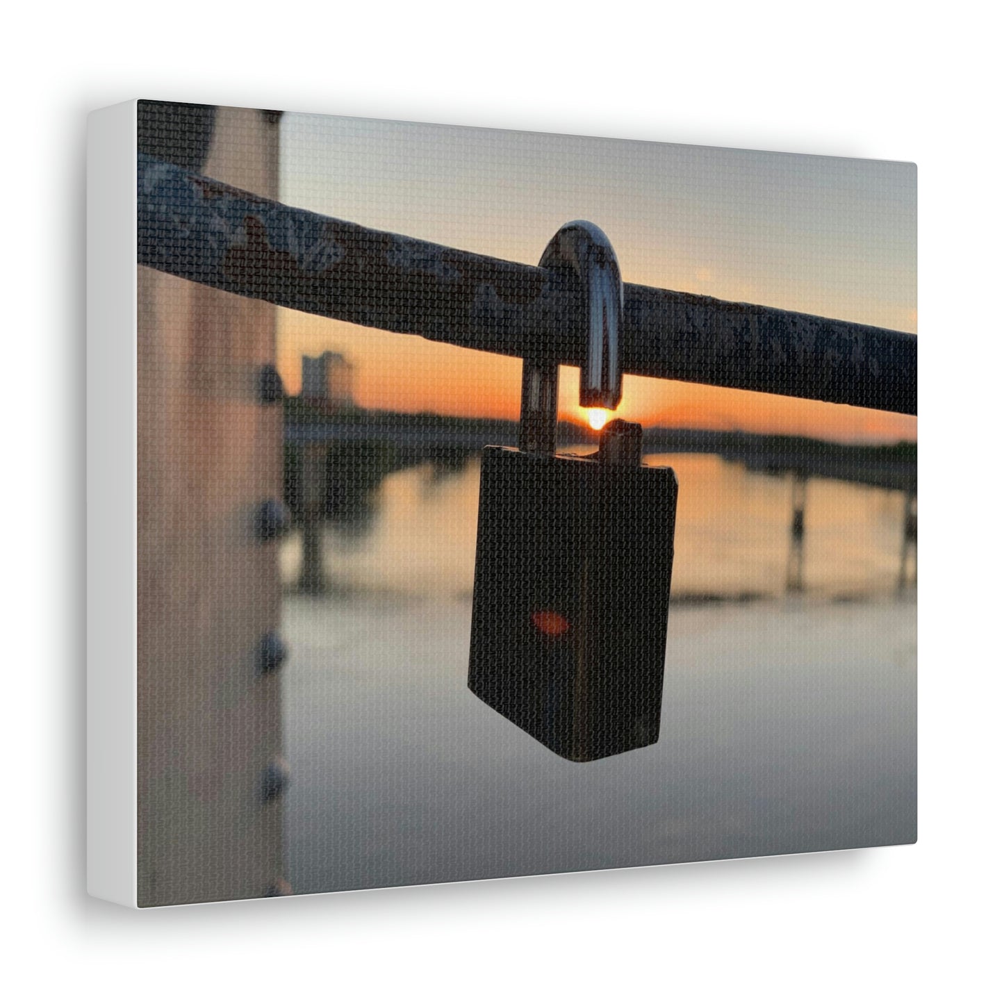 Lock and Sunset- Canvas Gallery Wraps