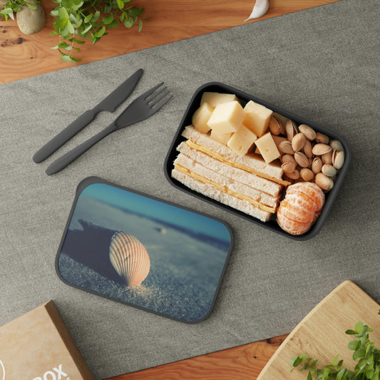 Beach and Shell- PLA Bento Box with Band and Utensils