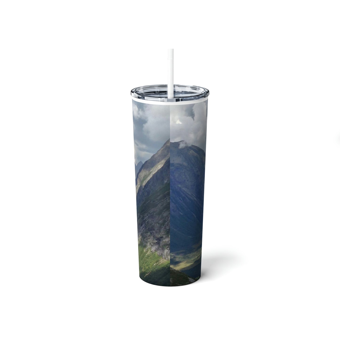 New Zealand Rainbow -Skinny Steel Tumbler with Straw, 20oz