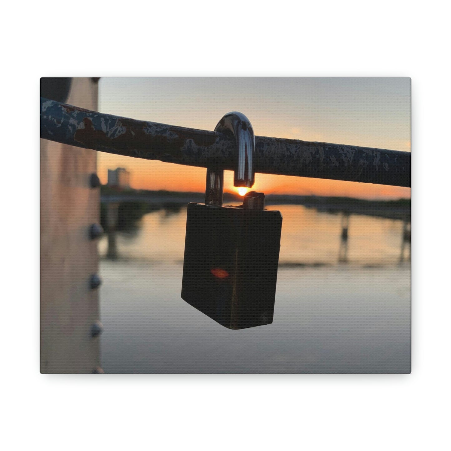 Lock and Sunset- Canvas Gallery Wraps