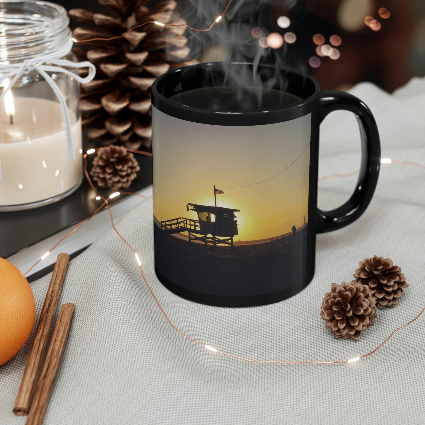 California Sunset- Coffee- 11oz Black Mug