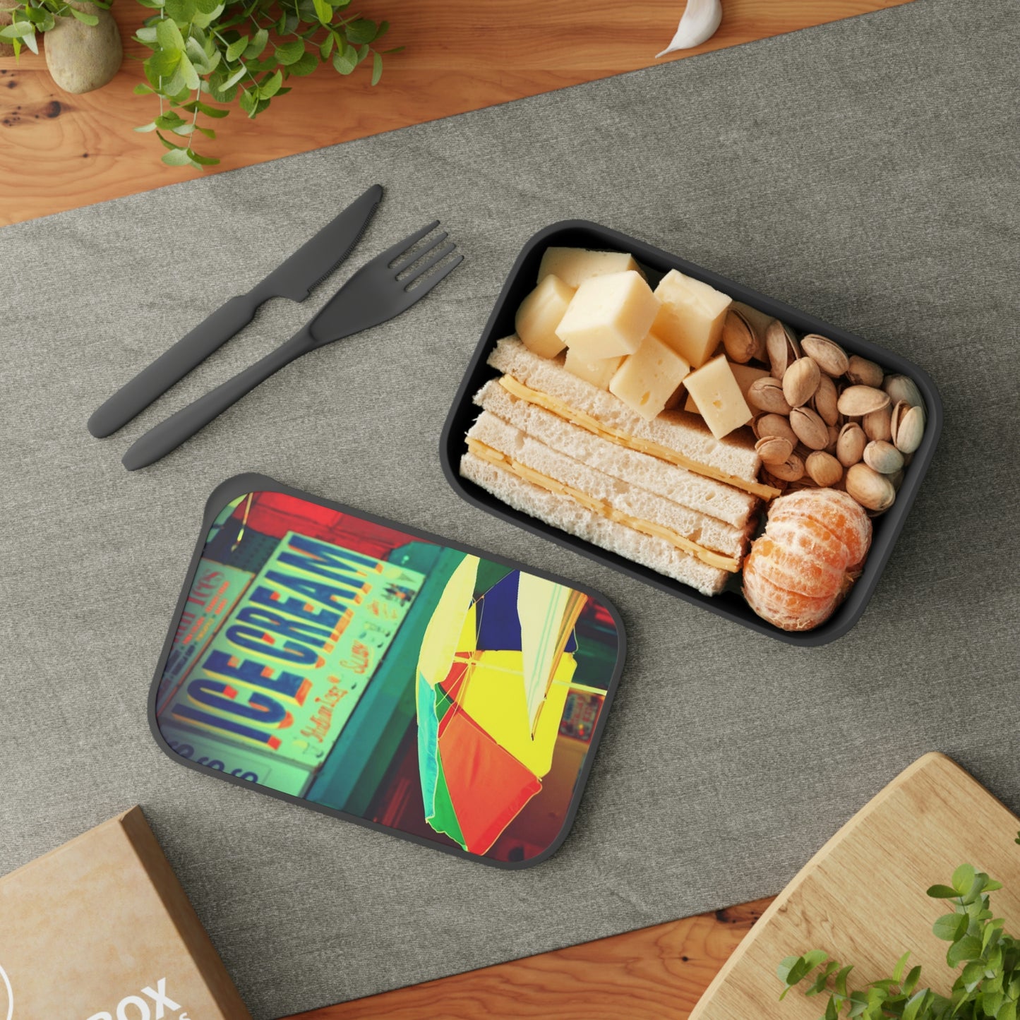 Coney Island - Ice Cream -PLA Bento Box with Band and Utensils