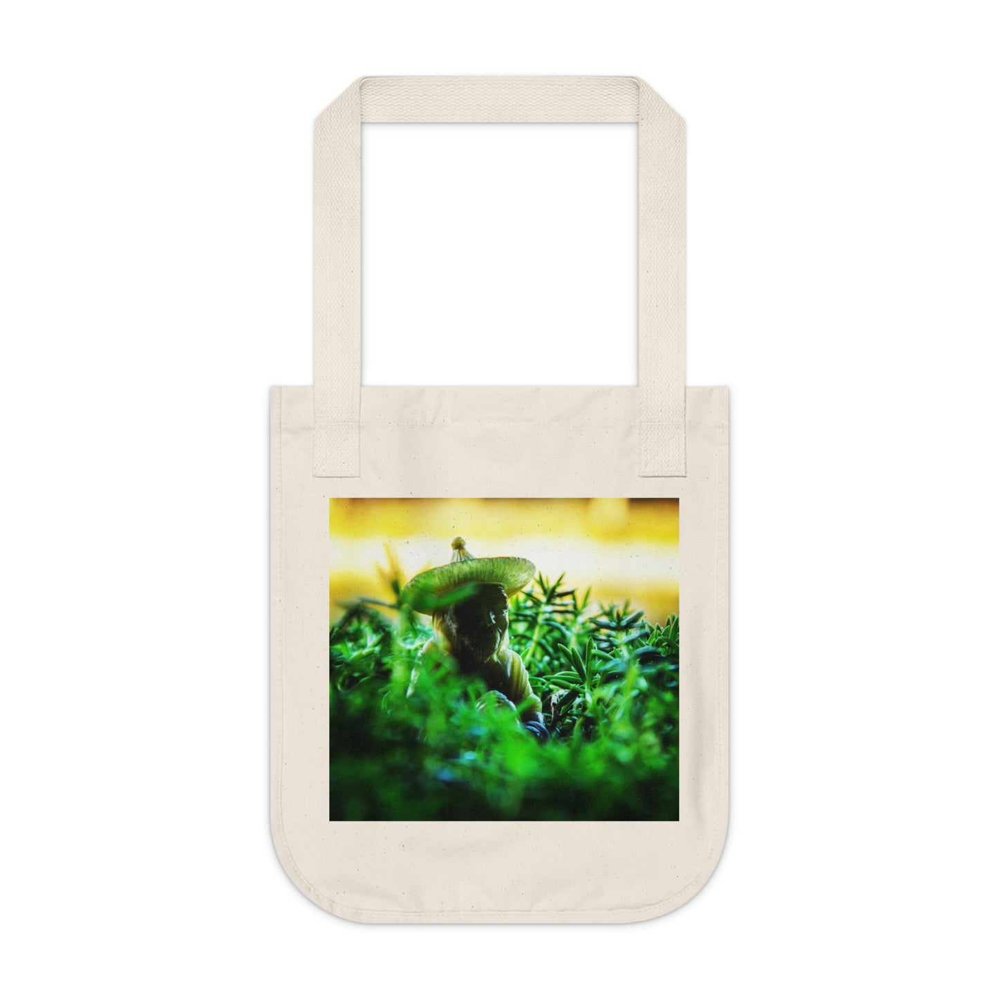 Buddha in Green --Organic Canvas Tote Bag